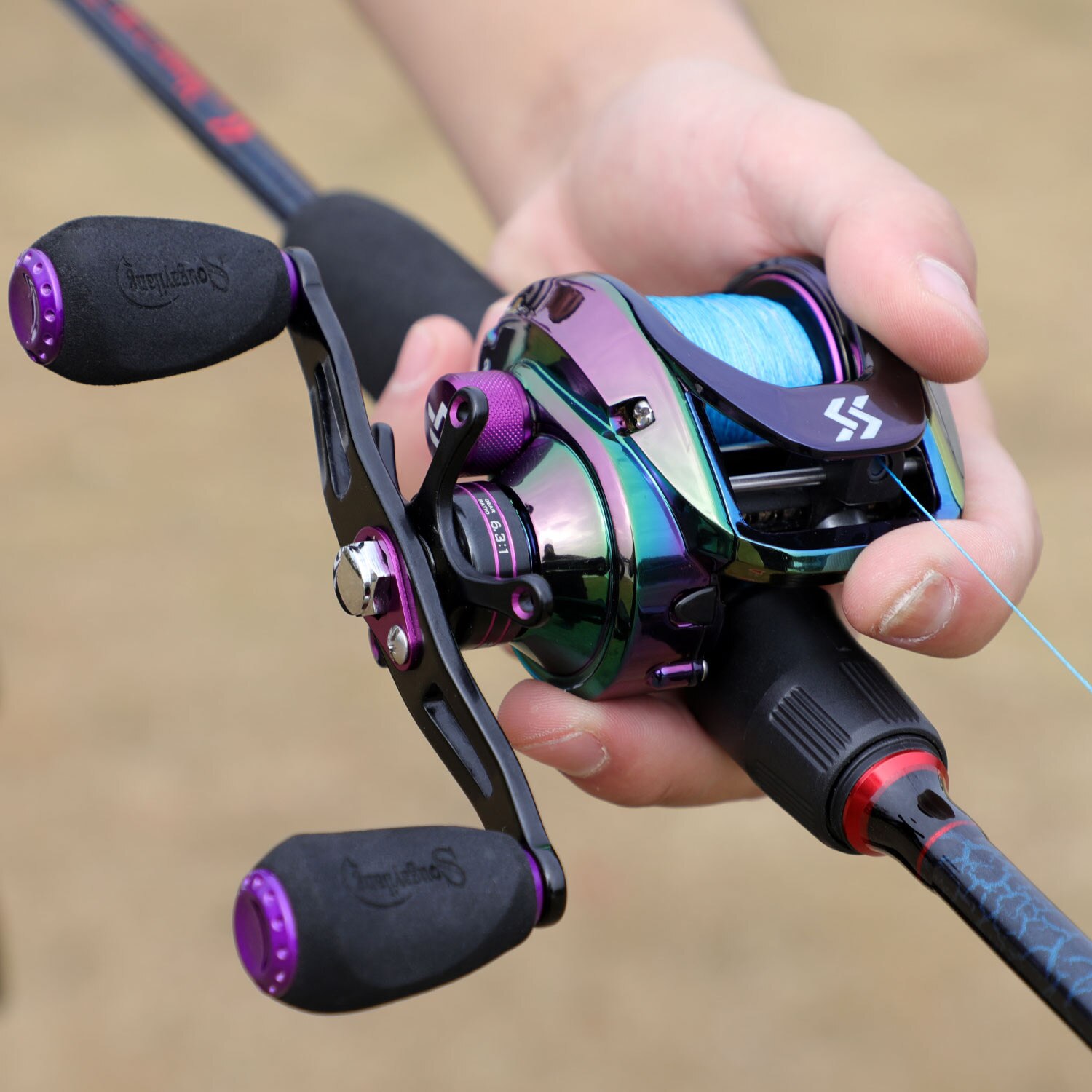 Barras y carretes de pesca Sougayilang, caña de carbono de 5 secciones, carrete de Baitcasting, conjunto de varillas de pesca de viaje con Kits completos, bolsa de transporte